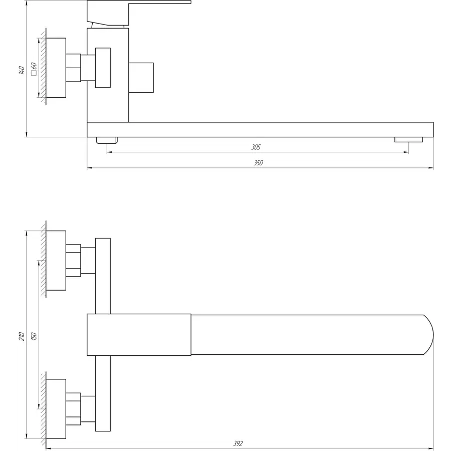 Змішувач для ванни Globus Lux SICILIA SBQ-208