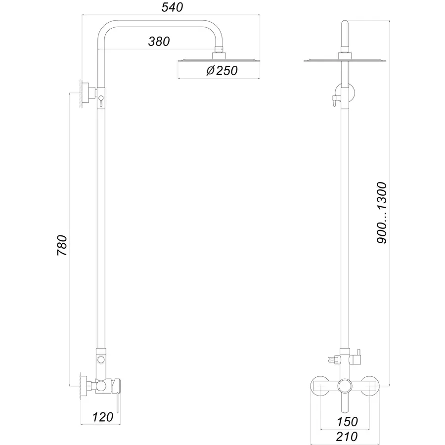Душевая система Globus Lux WIEN SBT2-SH-05
