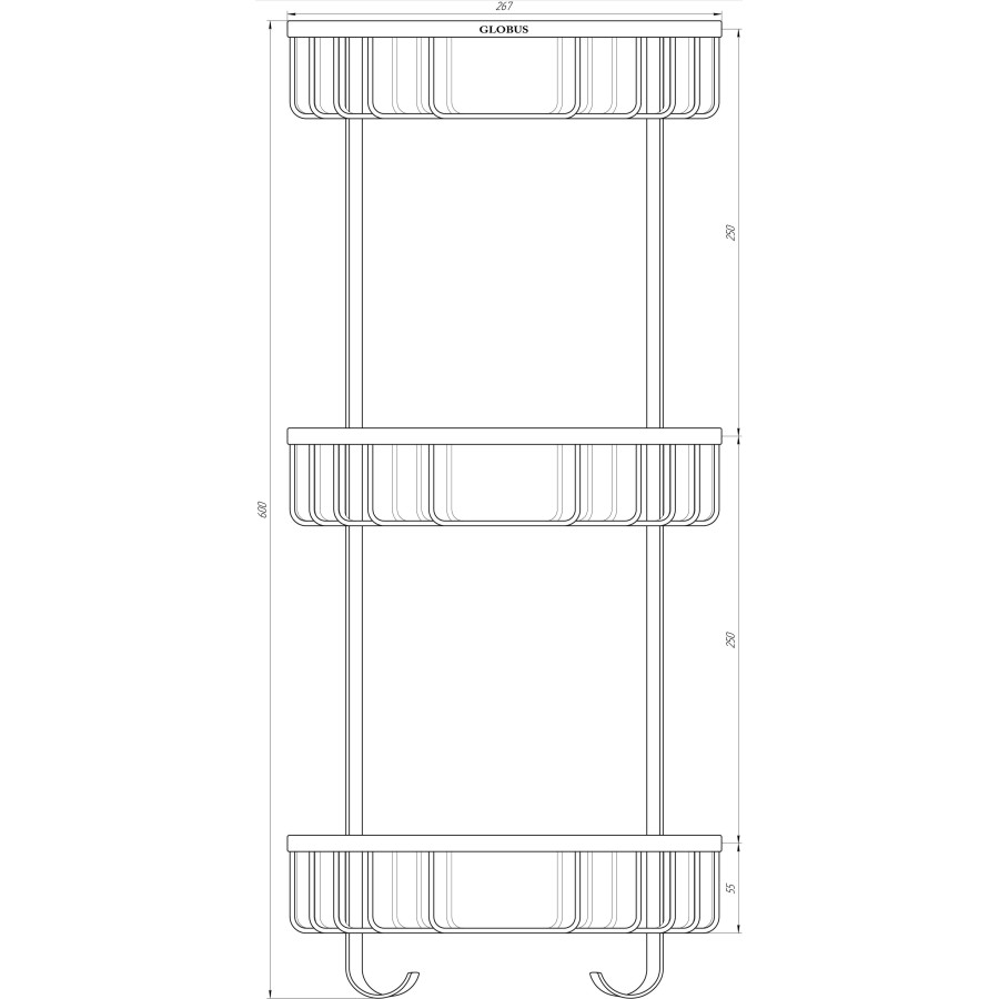 Поличка кутова Globus Lux SS 8477