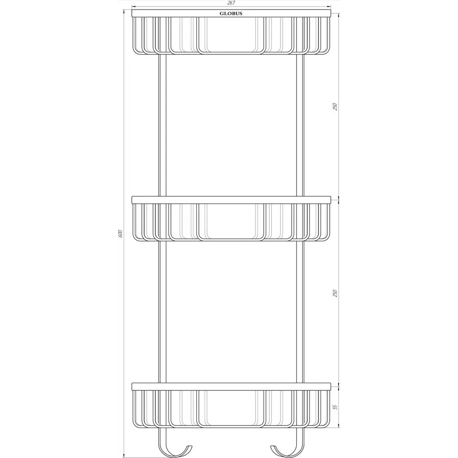Поличка кутова Globus Lux SS 8477