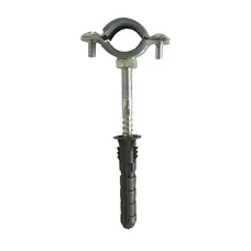 Хомут в сборе CR 3/8 "(16-19мм) с винтом-шурупом 8 * 80 и дюбелем в уп., Серый
