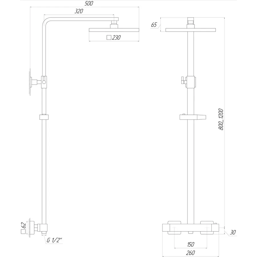 Душова система Globus Lux Termostatic GLQ-0040T
