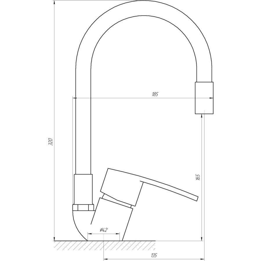 Смеситель для кухни DOMINO SIRIUS DSV-203SLR-Brown