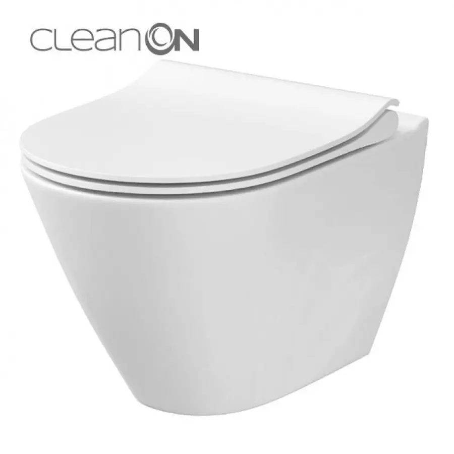CET Cersanit 743 CITY OVAL CLEAN ON підвісний з кришкою SLIM дюропласт ліфт