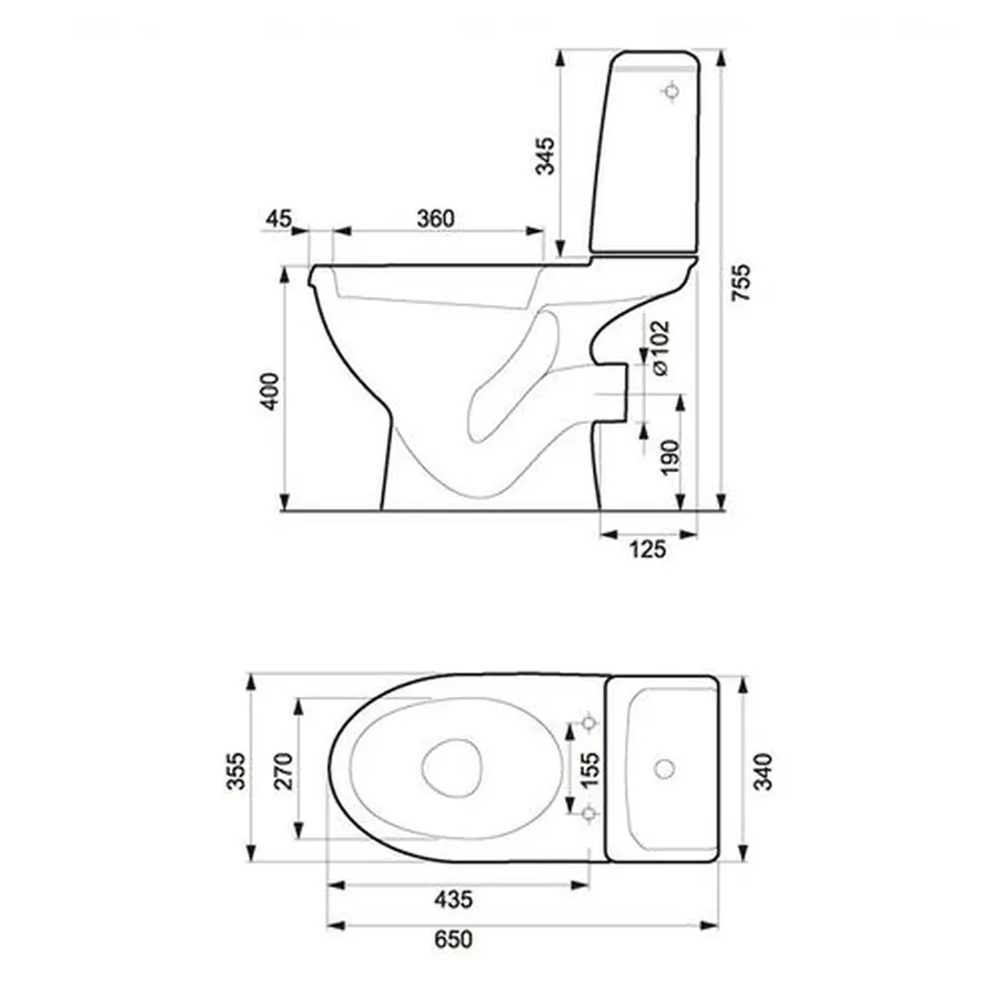 Компакт Cersanit 16 ЕKO 011 3/6 с крышкой полипропилен