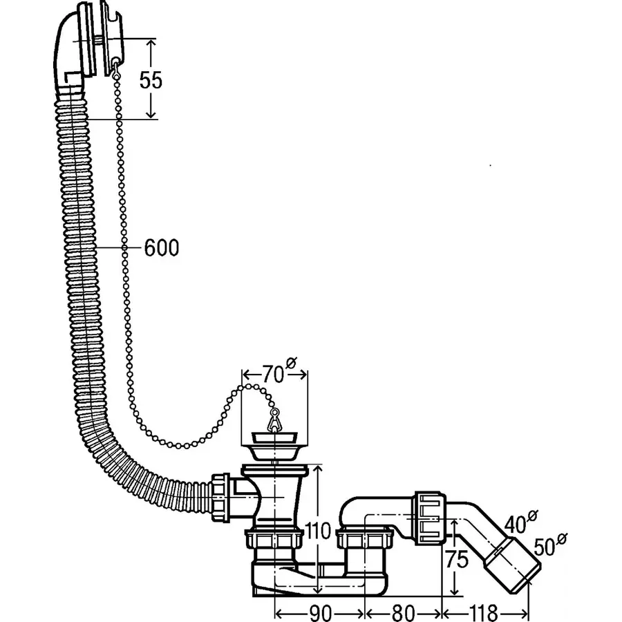 Сифон для ванны VIEGA 573973 (311537)