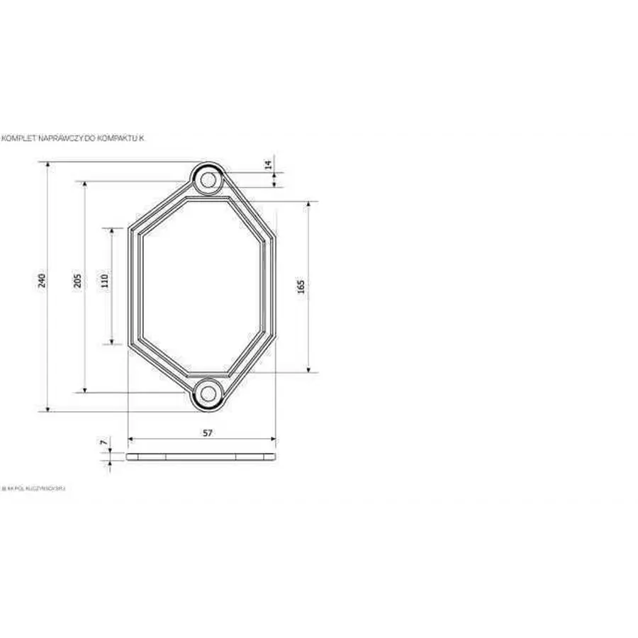 Ремкомплект для бака компакта K.K.POL тип U, АКС / 522