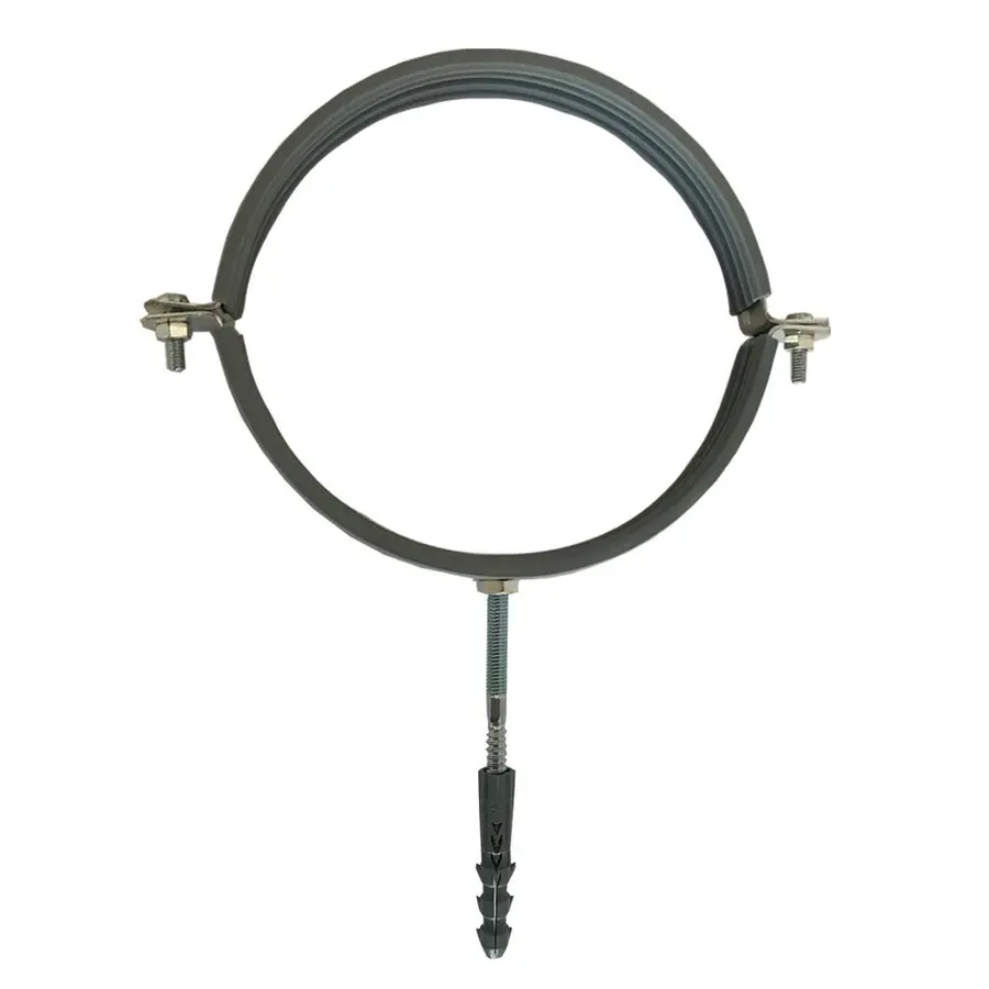Хомут в зборi CR 6″ (158-168мм) з гвинтом-шурупом 8*120 та дюбелем в уп., сірий