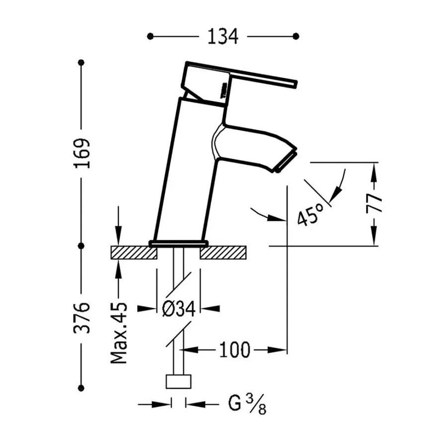 Змішувач для умивальника TRES LEX181903