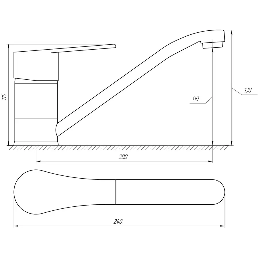 Кухонный смеситель BRAVO ZENITH BS-42-203 латунь на гайке