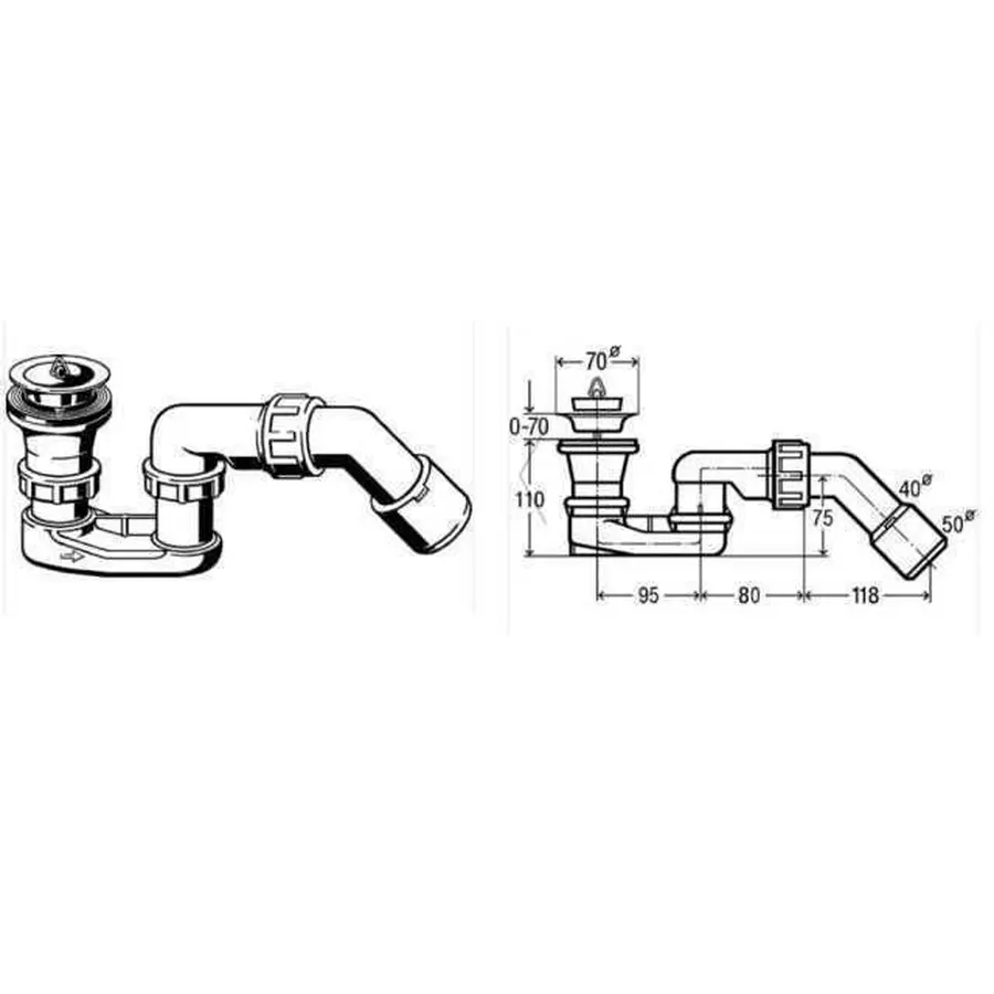 Сифон для душ кабiни VIEGA пласт. з/г 312138
