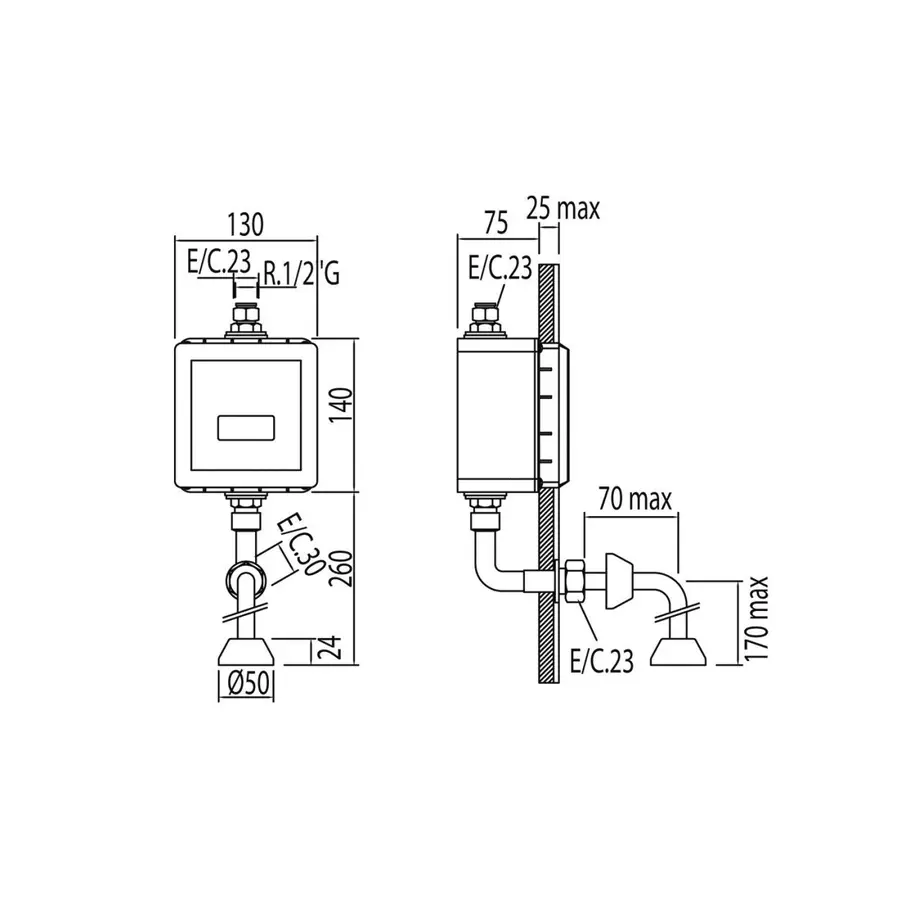 Кран сенсорний для пісуара TRES TRONIC 112207