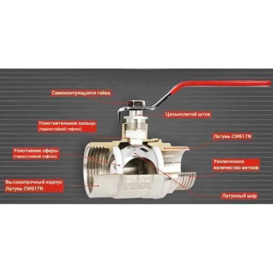 Кран шаровый с американкой SOLOMON 1/2 "УСИЛЕННЫЙ 0021042