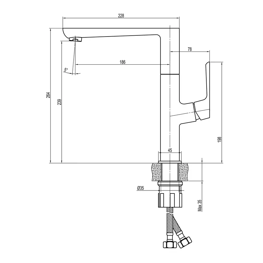 Змішувач для кухні TOPAZ LEXI TL 21401-H57-GB
