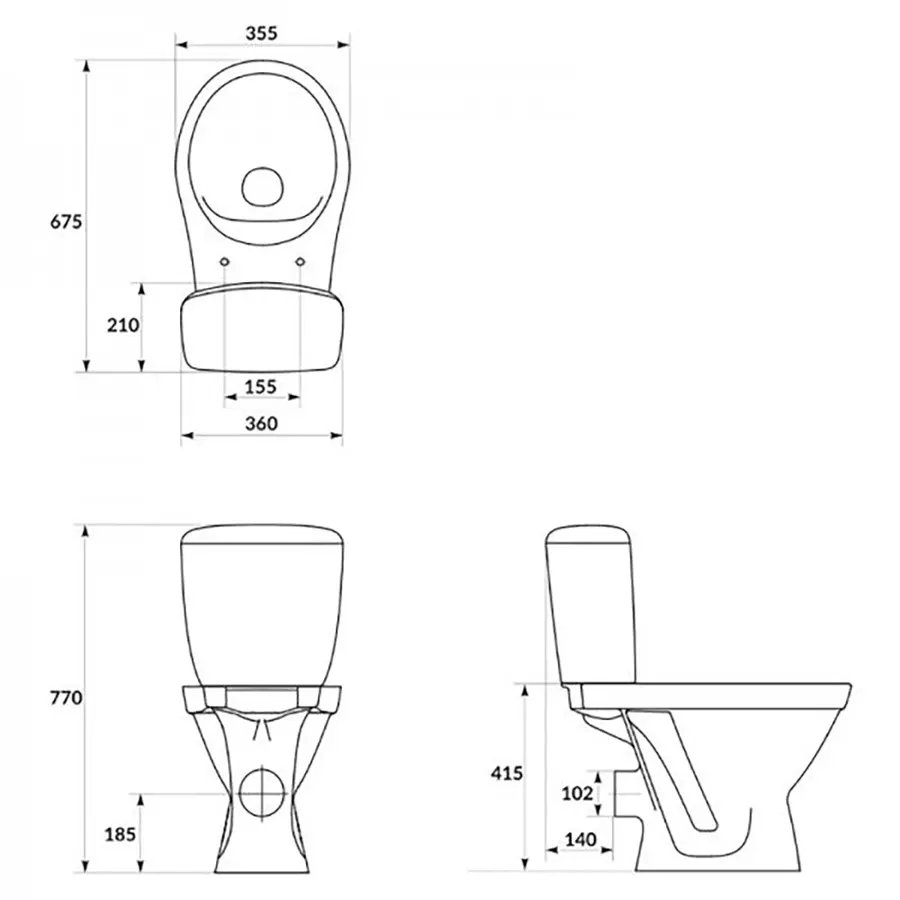 Компакт 771 ЕKO 031 3/6 з кришкою поліпропілен з металевим кріпленням (UА)