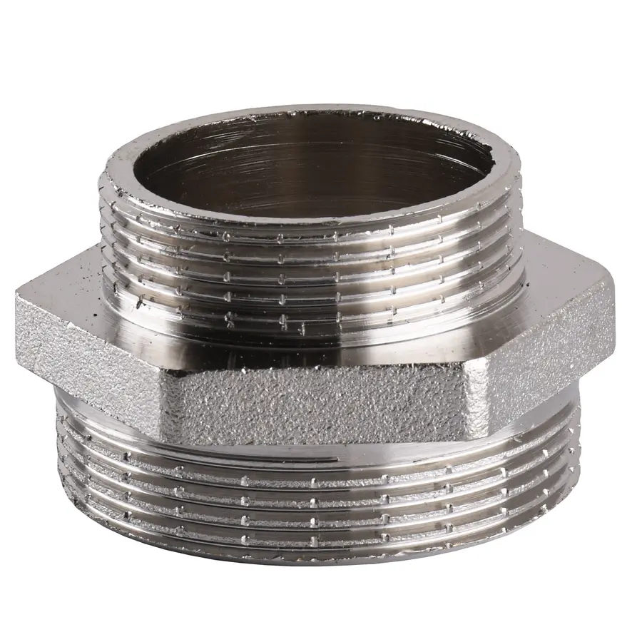 Ніпель редукційний нікельований 2″ЗР х 1 1/2″ЗР штампований А0545А(нк)