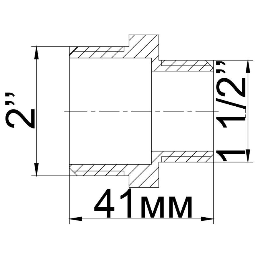 Ніпель редукційний нікельований 2″ЗР х 1 1/2″ЗР штампований А0545А(нк) VA