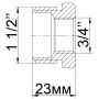 Футорка нікельована 1 1/2″ЗР х 3/4″ВР штампована А0753А(нк) VA