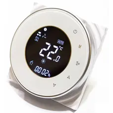 Термостат круглий сенсорний білий, 2 канали /HESSWAY/