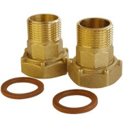 Комплект штуцерів для лічильника латунний 1 1/4″ВР х 1″ЗР штампований з прокладкою Б2745КбА VA