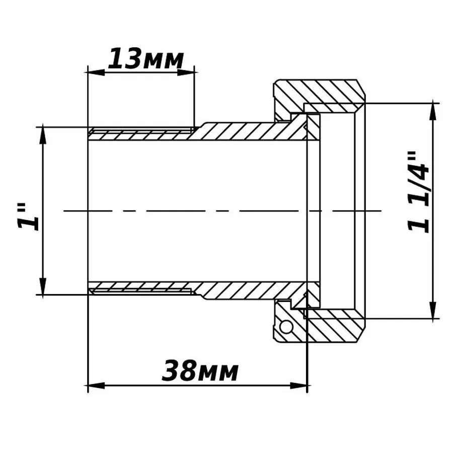 Комплект штуцерів для лічильника латунний 1 1/4″ВР х 1″ЗР штампований з прокладкою Б2745КбА VA