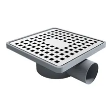 TM213-TILLO Трап пласт., решітка нерж.150х150, горизонт. DN 50,сухий затвір(поворотній), Туреччина