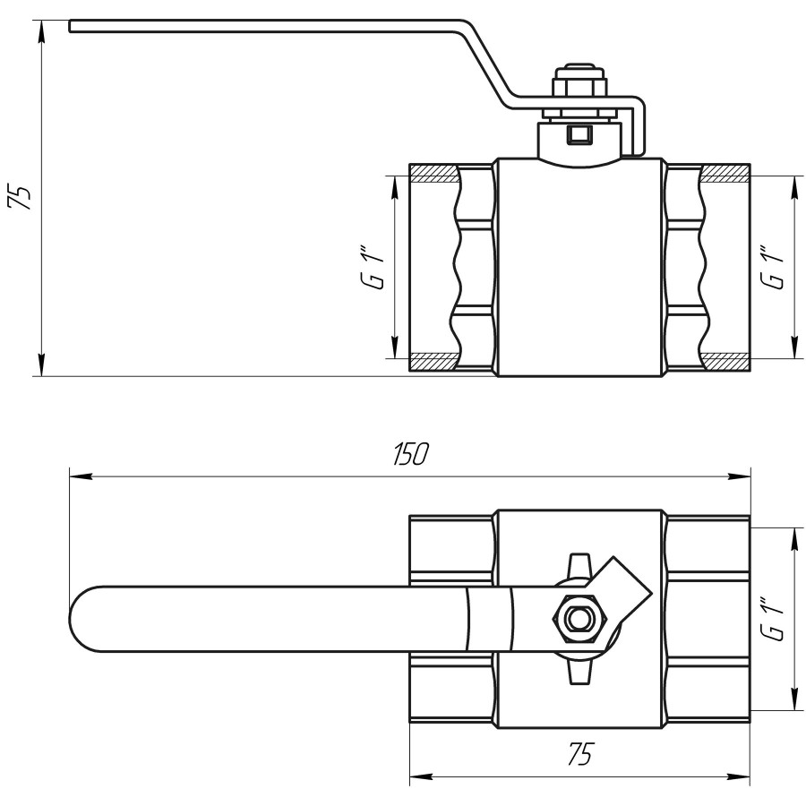 Кран кульовий прямий Q PROFESSIONAL 1″ ВВ КР PN40 QP151