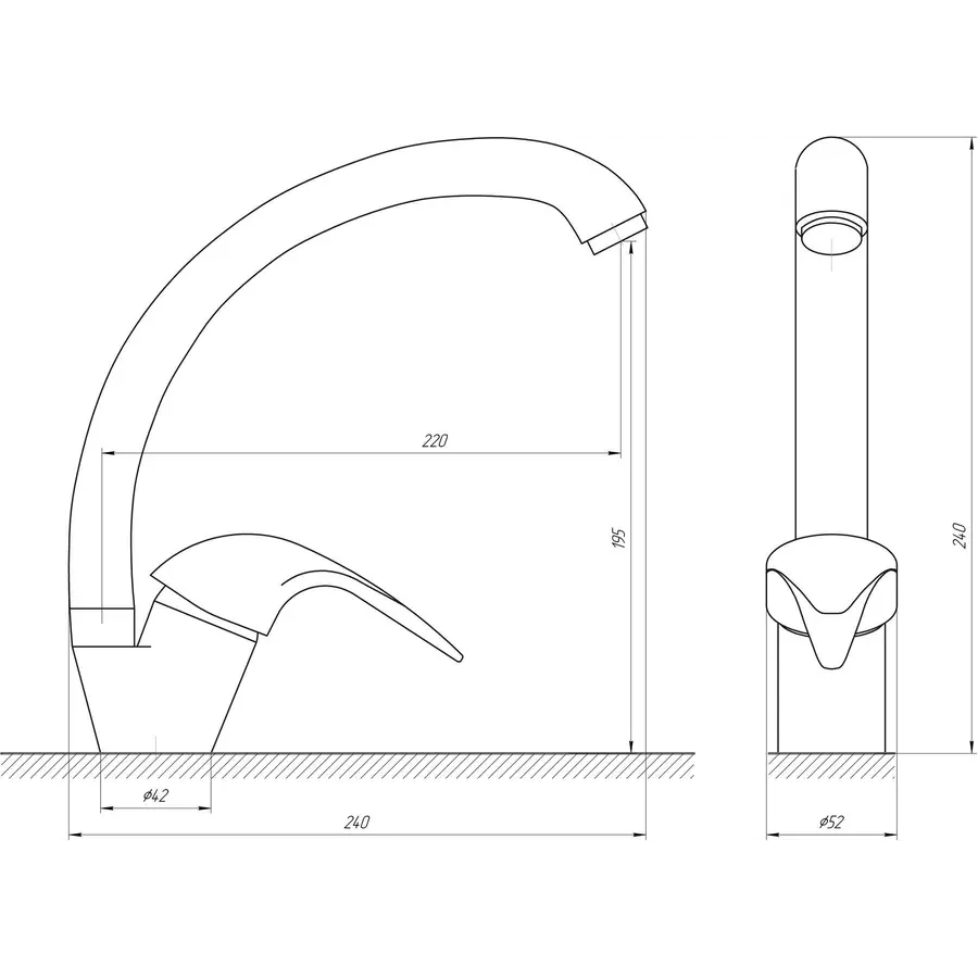 Кухонный смеситель EcoMix E-GEZ-103S-WH