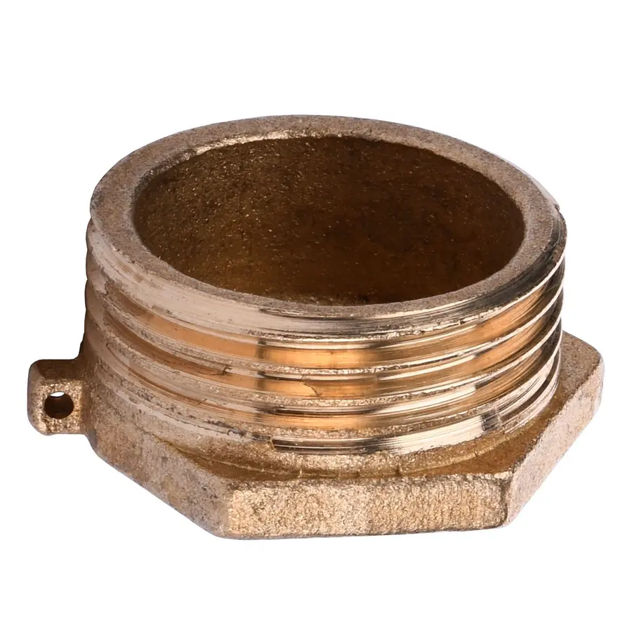 Заглушка латунна 1″ЗР ливарна з отвором 1095-1Б