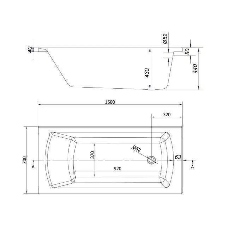 KОRAT Ванна 150х70
