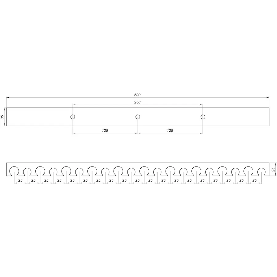Планка монтажна для кріплення труби теплої підлоги Ø16/20 крок 5см довжина 50см чорна
