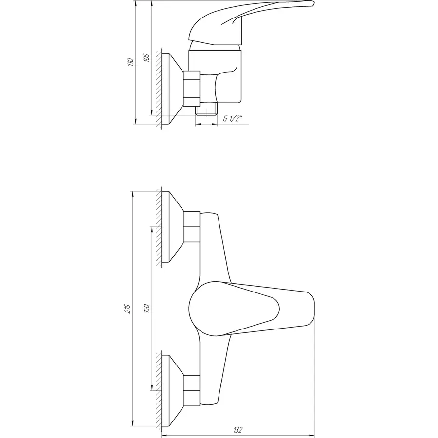 Смеситель для душа EcoMix GEZ-WHITE-105