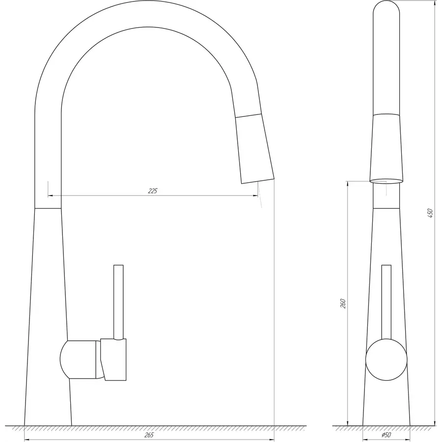 Змішувач для кухні Globus Lux LAZER GLLR-1033-StSTEEL