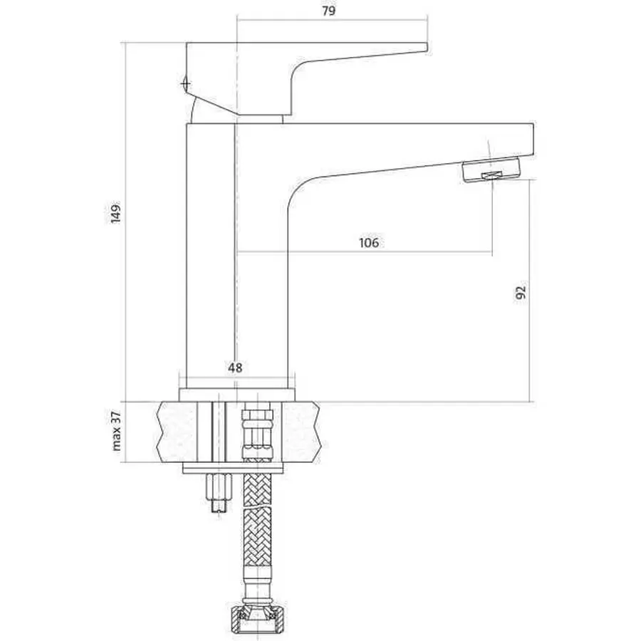 Смеситель для умывальника Cersanit VIGO с донным клапаном CLICK-CLACK S951-146
