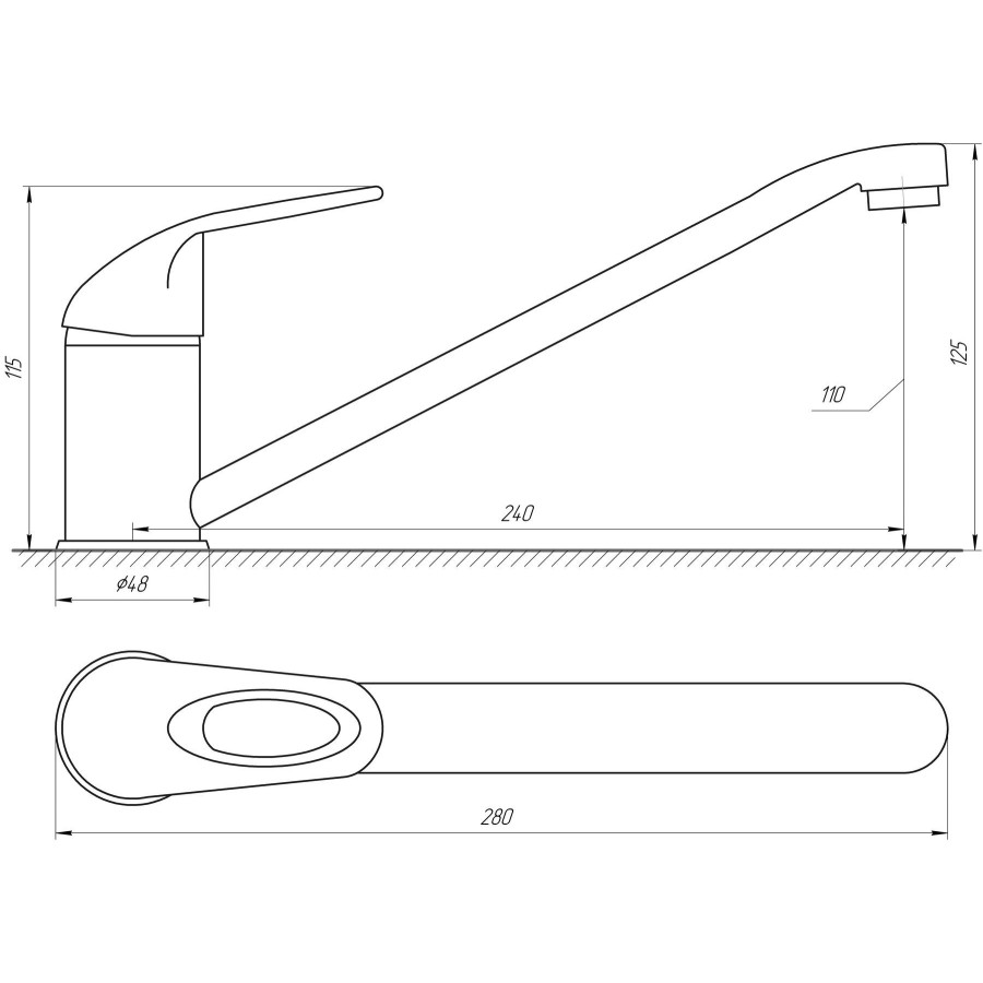 Кухонный смеситель стальной Globus Lux Sena GS-103