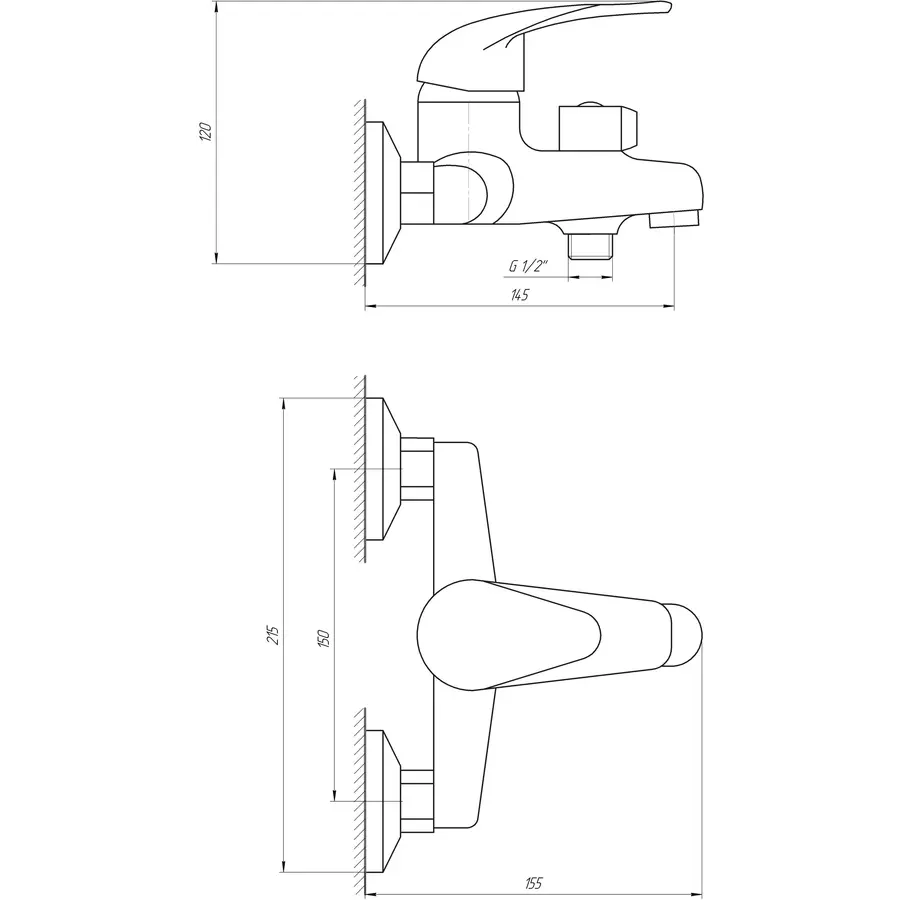 Смеситель для ванны EcoMix E-GEZ-102N