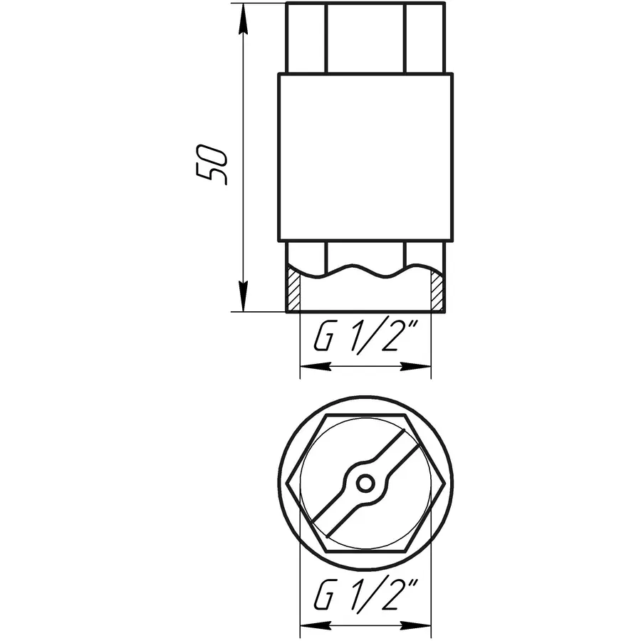 Клапан обратного хода воды PROFESSIONAL 1/2 "QP100