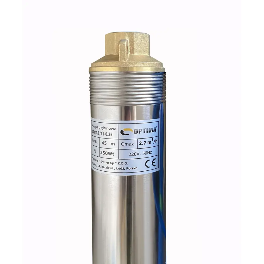 Насос свердловинний з підв, стійк, до піску 3″ OPTIMA 3SDm1,8/11 0,25 кВт 45м + пульт+кабель15м NEW