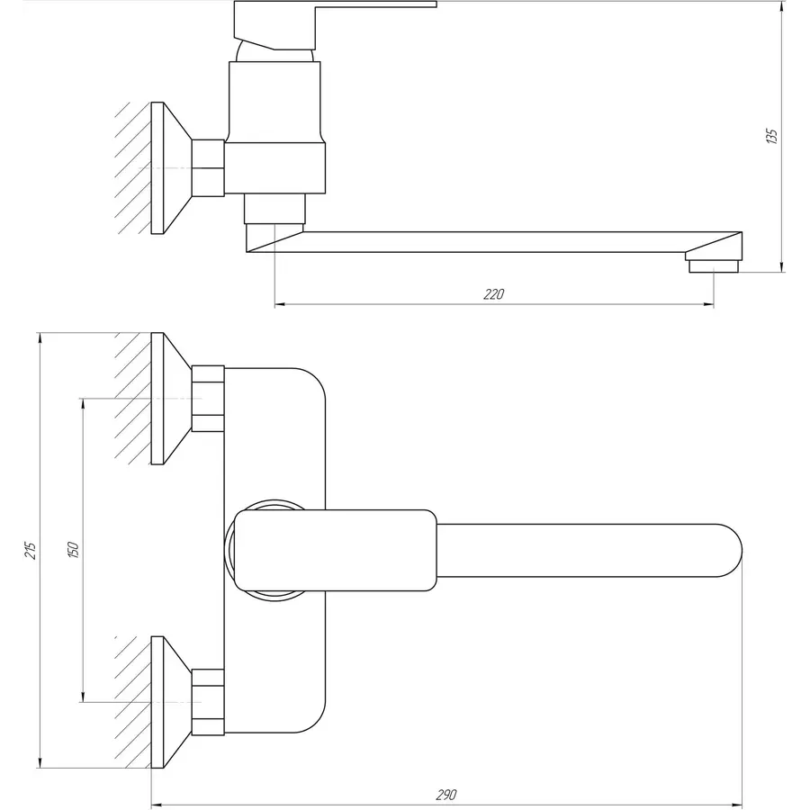Смеситель для кухни настенный Globus Lux Milano GLM-104