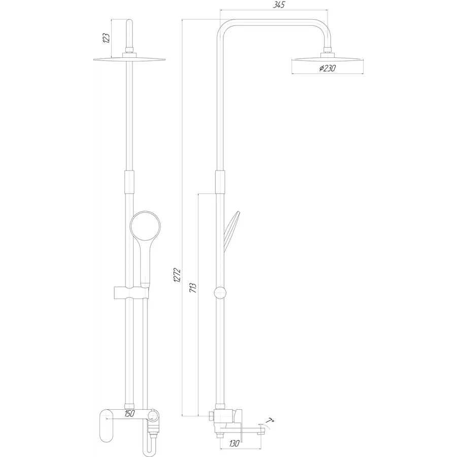 Душевая система TOPAZ BARTS TB 07102-H36