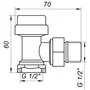 Кран радіаторний кутовий ECO Technology ECO5017 (ECO5027) 1/2″ під термоголовку з ущільнювачем