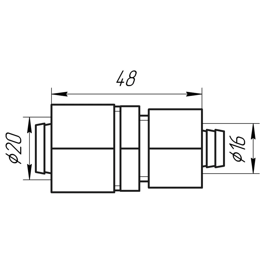 Муфта промежуточная APE ITALY 703 L 20x16