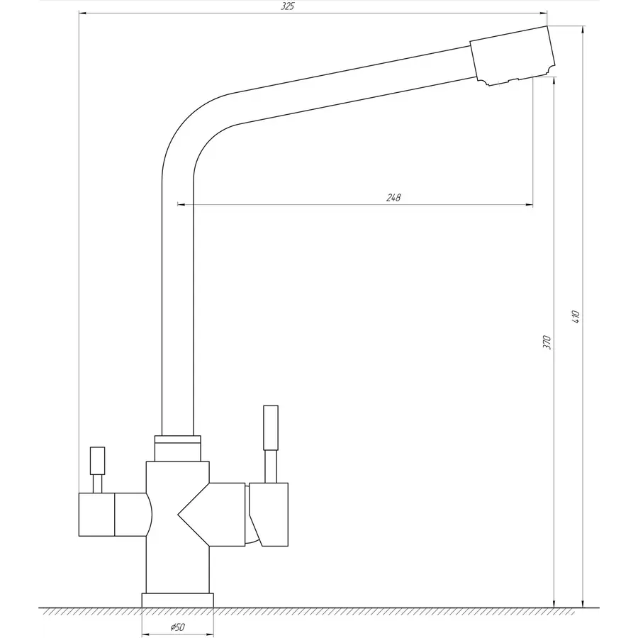 Змішувач для кухні під осмос Globus Lux ALPEN SHG-444P