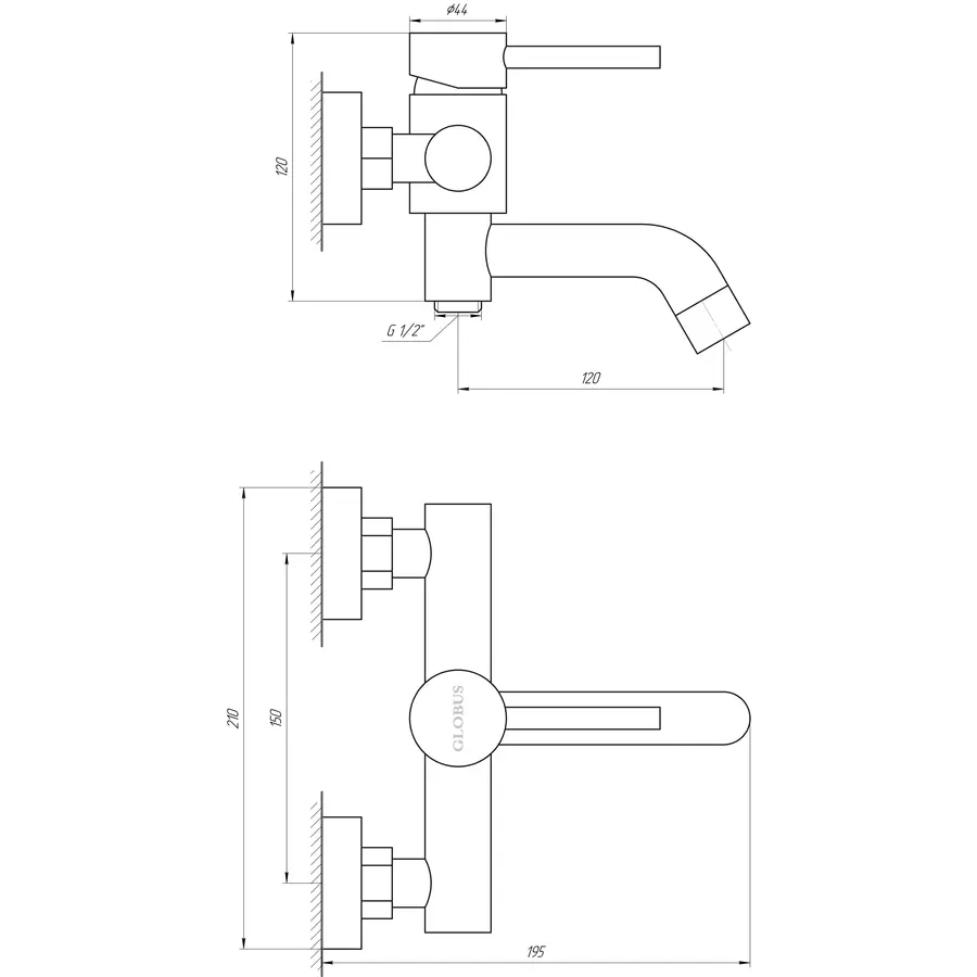 Змішувач для ванни Globus Lux ALPEN SBT1-102L