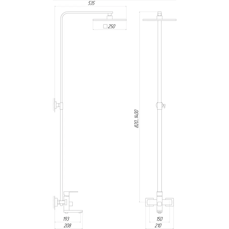 Душова система Globus Lux SICILIA VAN-SBQ-SH-02