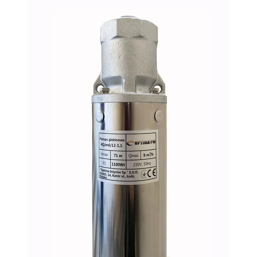 Насос свердловиний з підвищеною стійкістю до піску OPTIMA PM 4QJm6/12 1,1 кВт 78м + 1,5 м кабель