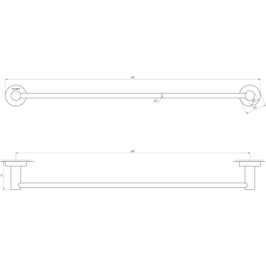 Тримач рушників Globus Lux SS 8402-60 SUS304