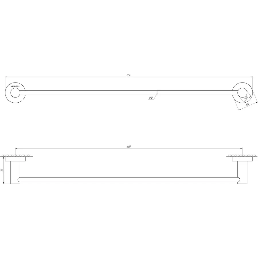 Держатель полотенец Globus Lux SS 8402-60