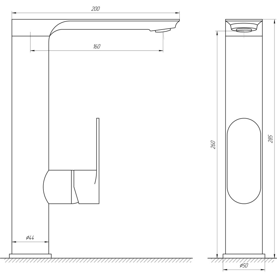 Кухонный смеситель стальной Globus Lux Ontario GLO-0203L