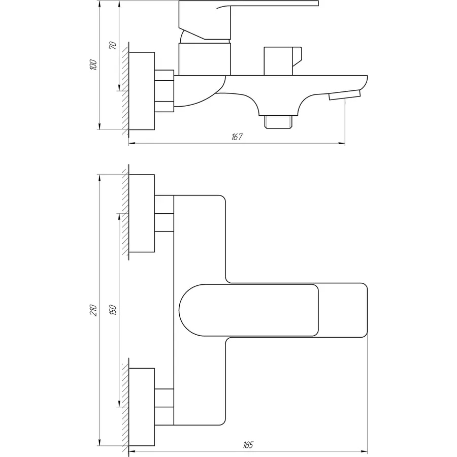 Змішувач для ванни Globus Lux Niagara GLN-0102N